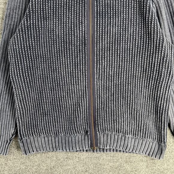 Carbon2Cobalt Mens Sweater Size L Faded Blue Full Zip Mock Neck Preppy Casual - Picture 3 of 11